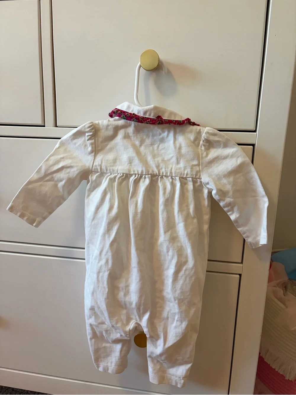 Polo Ralph Lauren Baby Romper 3M White Pink Logo One Piece Cute